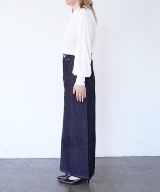woadblue ＜坪田あさみさんコラボ＞I LINE DENIM SKIRT（RIGID BLUE）Iライン デニムスカート BLUE