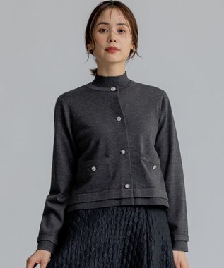 組曲 ビジューニット カーディガン グレー系