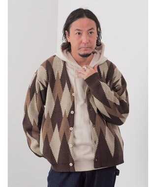 CRAFT STANDARD BOUTIQUE 【男女兼用】アーガイル柄カーディガン Dark Brown