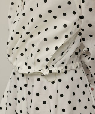 GRACE CONTINENTAL ドットフロッキーブルゾン ホワイト