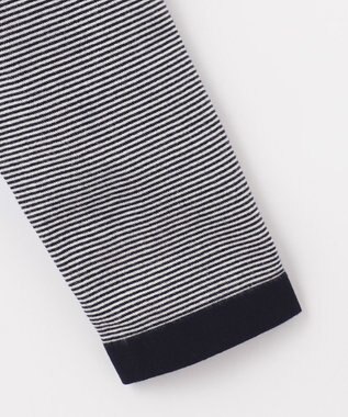 JOSEPH ABBOUD MOUNTAIN 【WEB限定・SPACE/チクチクしない/イージーケア/3シーズン対応】 SNOWYボーダーニットＴシャツ ネイビー系1