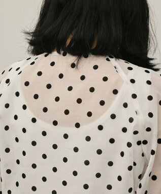 GRACE CONTINENTAL ドットフロッキーブルゾン ホワイト