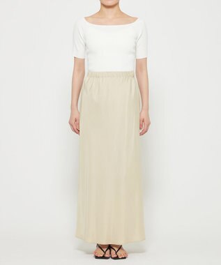 uncrave 【新色追加！】フィブリルシャンブレー フレアスカート ライトベージュ