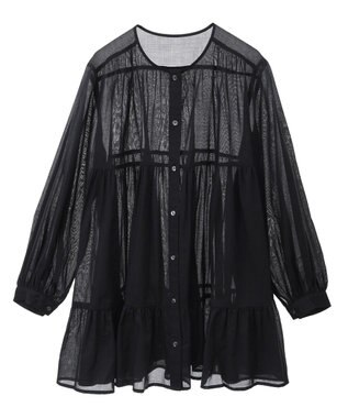 AMERICAN HOLIC シアーティアードロングブラウス Black