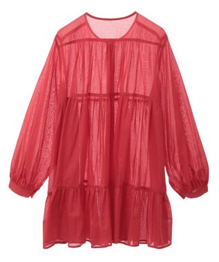 AMERICAN HOLIC シアーティアードロングブラウス Red