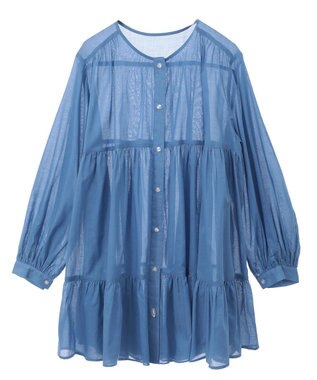 AMERICAN HOLIC シアーティアードロングブラウス Blue