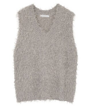 Green Parks フェザーヤーンニットベスト Light Gray