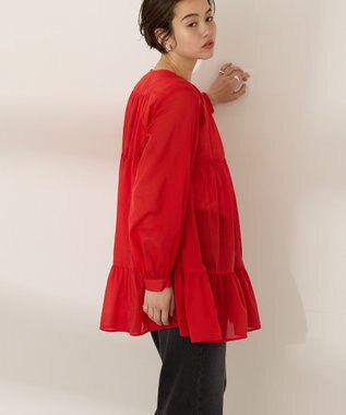 AMERICAN HOLIC シアーティアードロングブラウス Red