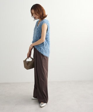 Green Parks フェザーヤーンニットベスト Blue