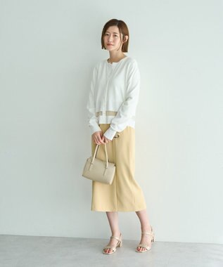 YECCA VECCA シアーMIXカーディガン Off White