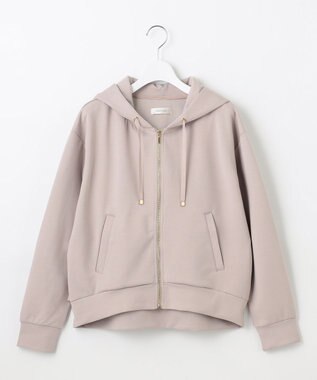 Feroux 【洗える】バックフリル ダンボールパーカー ライトグレー系