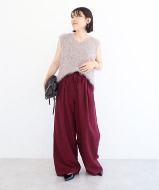 Green Parks フェザーヤーンニットベスト Light Gray