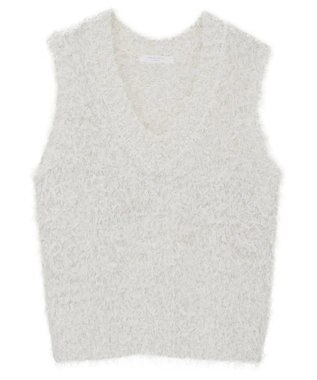 Green Parks フェザーヤーンニットベスト Ivory