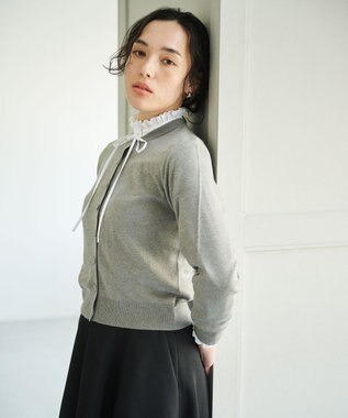 #Newans 【カシミヤ混】コンパクトニットカーディガン グレー