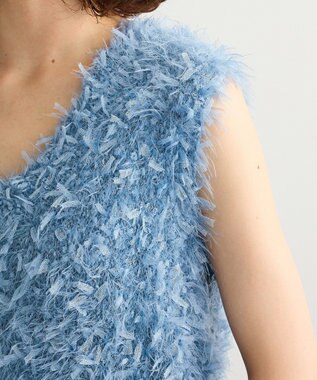 Green Parks フェザーヤーンニットベスト Blue