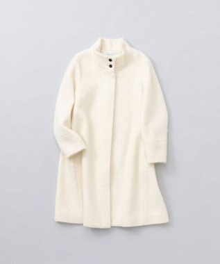 組曲 スタンドカラーシャギーコート アイボリー系