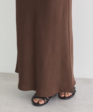 earth music&ecology ストレッチサテンスカート Brown