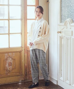 earth music&ecology アンチピリングケーブルカーディガン Ivory