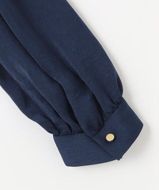 Feroux サテン ブラウス ネイビー系