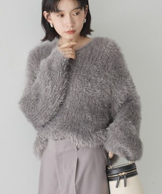 AMERICAN HOLIC シャギーニットプルオーバー Gray Beige