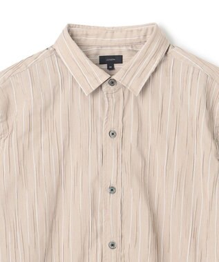 JOSEPH HOMME リンクルストライプ　半袖シャツ ベージュ系1