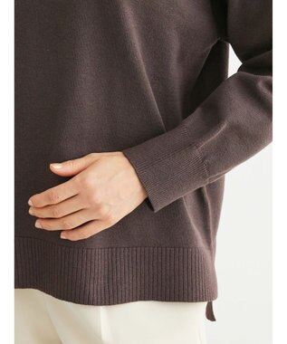 Green Parks もちやわ　Ｖネック前後差プルオーバー Brown