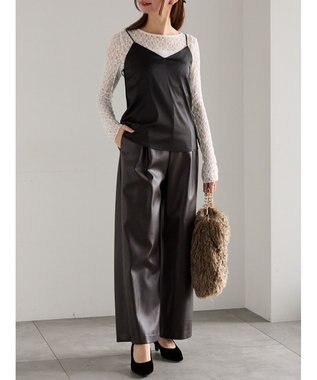 Te chichi 前後2WAYサテン&スムースキャミソール ブラック