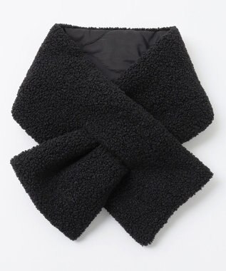 ANY L 【マフラー付き】キルトリバーシブルコート ブラック