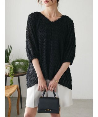 Green Parks AnriettMusee カットジャガードタックブラウス Black