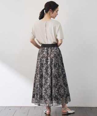 自由区 【前後着用可能】クレープストレッチドルマンスリーブ ニット ベージュ