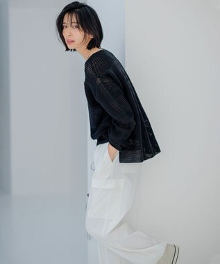 23区 【Oggi4月号掲載/洗える】シルキーストレッチ パラシュートパンツ アイボリー系