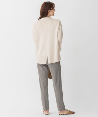 自由区 【洗える】ウールカシミヤブレンド オフネックプルオーバーニット ベージュ系