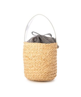 UNBILLION カカトゥ kakatoo / リボンチャームラフィアバッグ シルバー