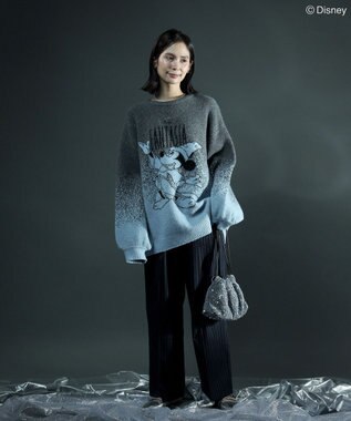 Green Parks ＦＡＮＴＡＳＩＡ／ジャガードニットプルオーバー Charcoal Gray