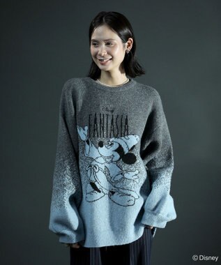 Green Parks ＦＡＮＴＡＳＩＡ／ジャガードニットプルオーバー Charcoal Gray