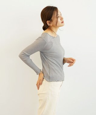 TOQUE 〈大草直子さんアドバイザー〉ベビーアルパカ×シルク ２WAYリブトップス グレー