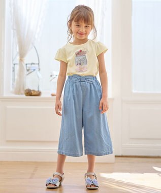 ANY KIDS シャラシャラ ビーズ入り Tシャツ クリーム×クマ