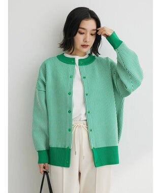 Green Parks ストライプＪＱカーディガン Green