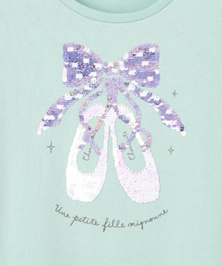 ANY KIDS ミラクルスパンコール 長袖Tシャツ ミント×バレエ