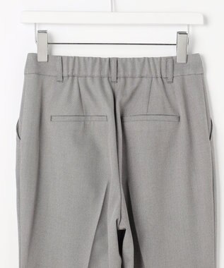 ANY SIS L 褒めらレディストレッチ セミフレア テーパードパンツ グレーシャンブレー