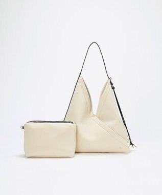 TOPKAPI 【TREASURE TOPKAPI】ネオプレン 2way ワンハンドル ショルダーバッグ ポーチ付き クリーム