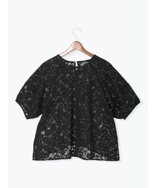 Te chichi メッシュレースボリュームスリーブブラウス ブラック