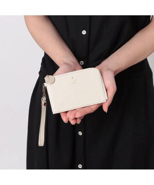 LANVIN en Bleu メラニー キーリング付きマルチケース エクリュ