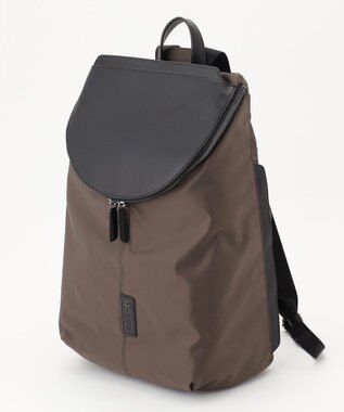 Y'SACCS 【CORDURA×リサイクルレザー】ラウンドフラップリュック カーキ
