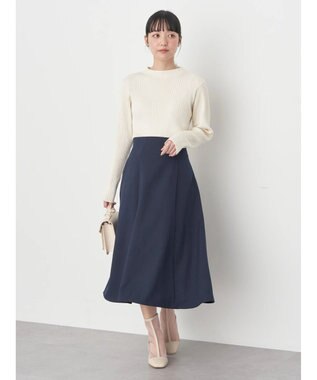 earth music&ecology すきな丈フレアスカート Navy