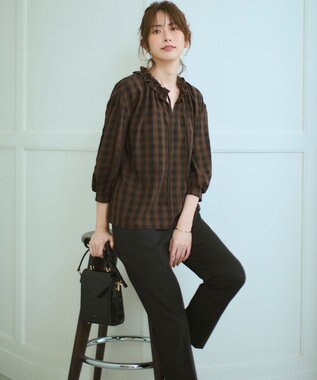 23区 【撥水加工/洗える】ドライ2WAYストレッチ テーパード パンツ ブラック系