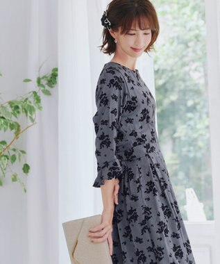 Tiaclasse 【安田美沙子さん着用・選べる2TYPE】ローズモチーフバレッタ ブラック×ブラック