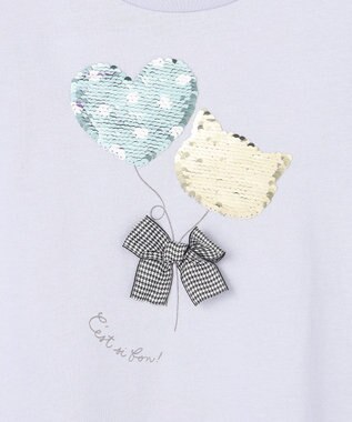 ANY KIDS ミラクルスパンコール 長袖Tシャツ サックスブルー×風船