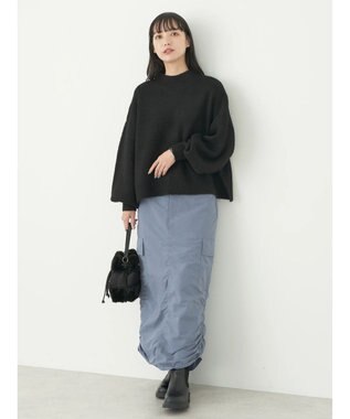 earth music&ecology ＦＬＵＦＦＹハイネックプルオーバー Black