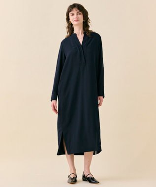 BEIGE， 【WEB限定・洗える】CELOSIA / クロスオーバーVネックワンピース Navy